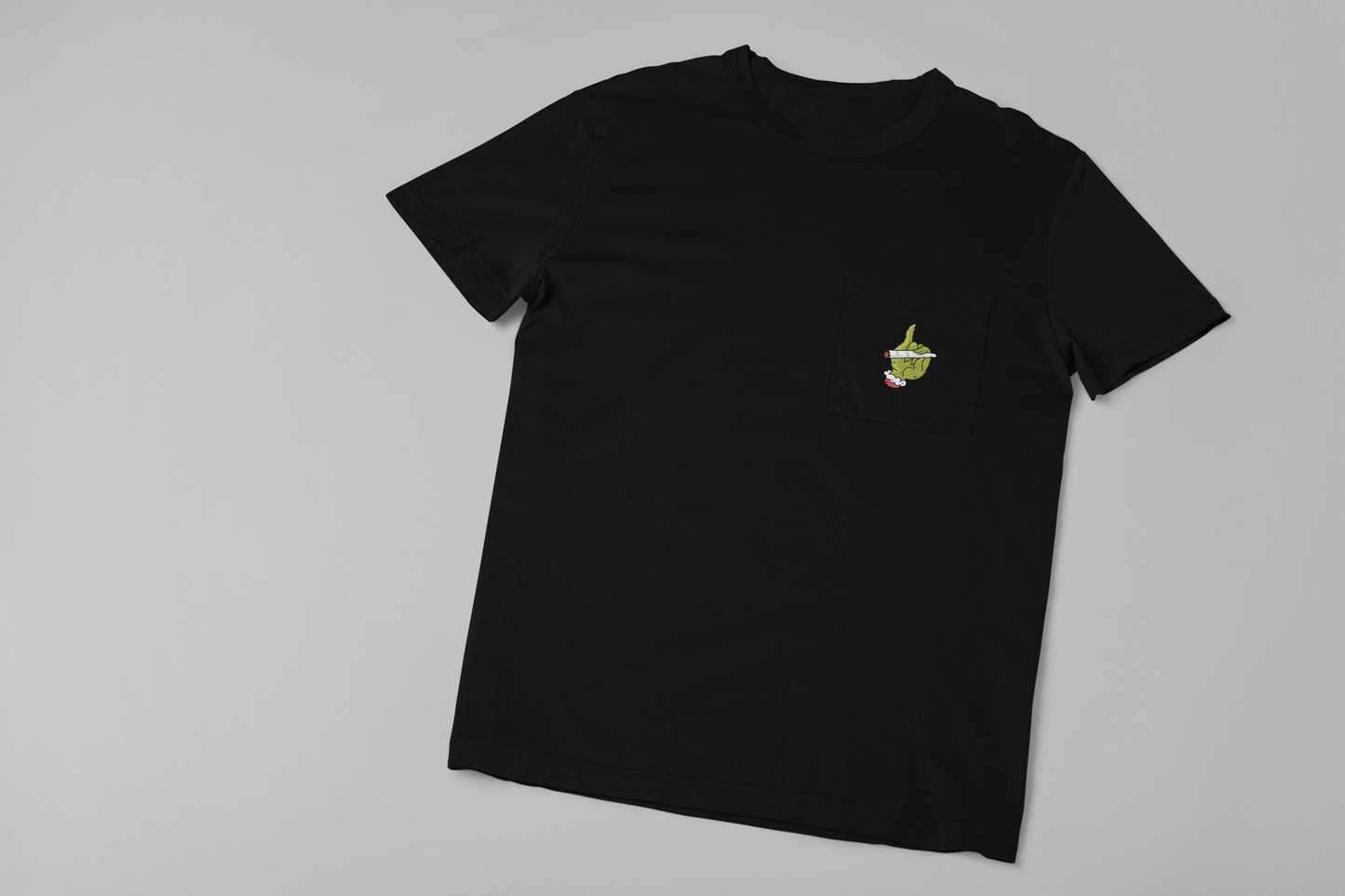 Green Grump Hand Pocket Tee