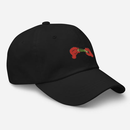 Furry Red Monster Hand Dad Hat