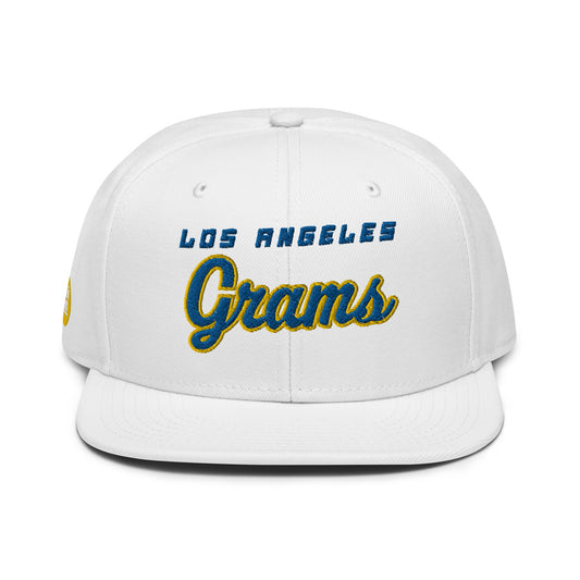 LA Grams White Snapback